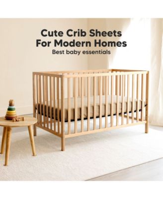 2pk Soothe Fitted Crib Sheets Neutral, Baby Crib Sheets, Fits Standard Nursery Baby Mattress