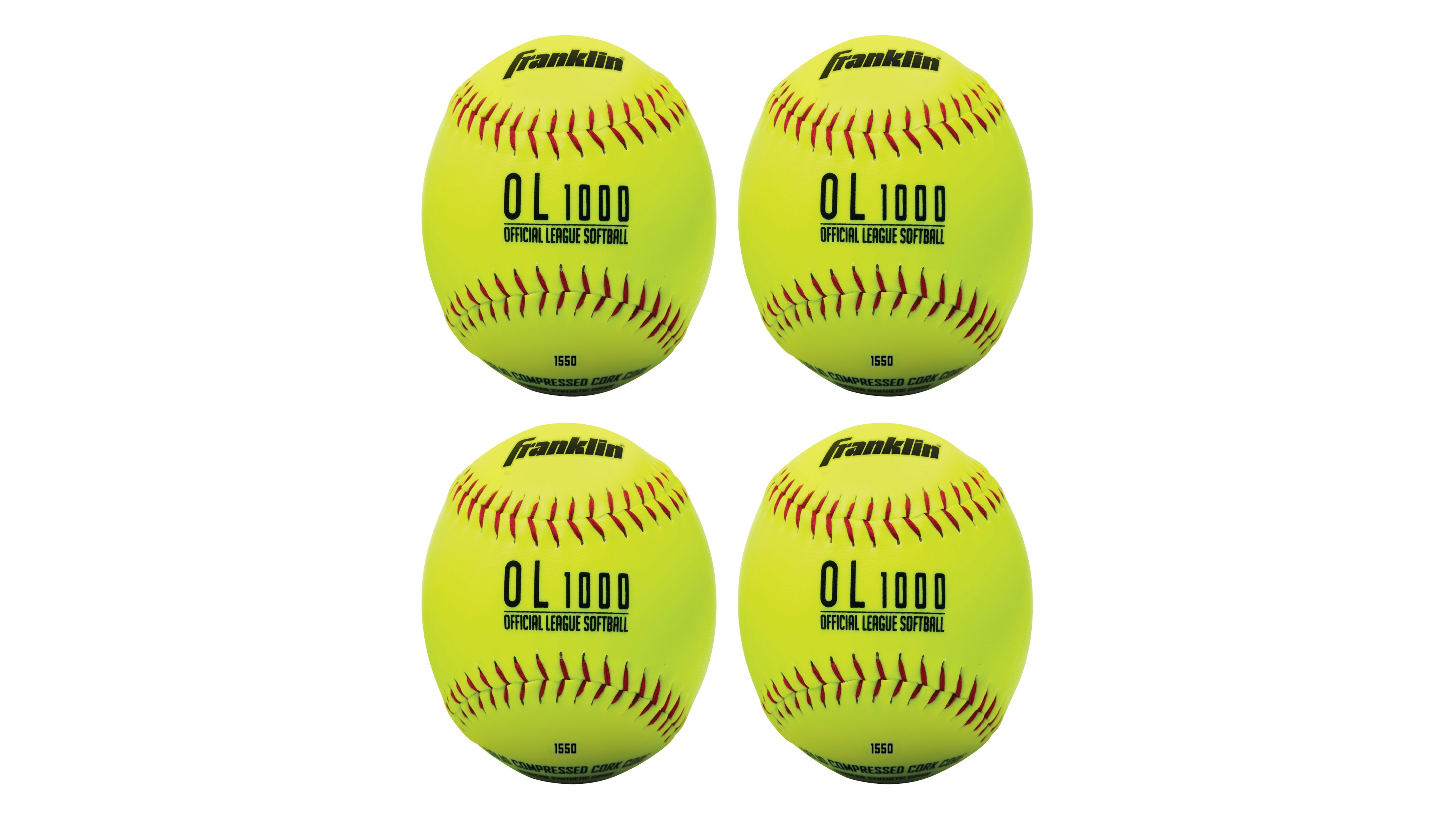 Franklin Sports 4 Official League Yellow Softballs