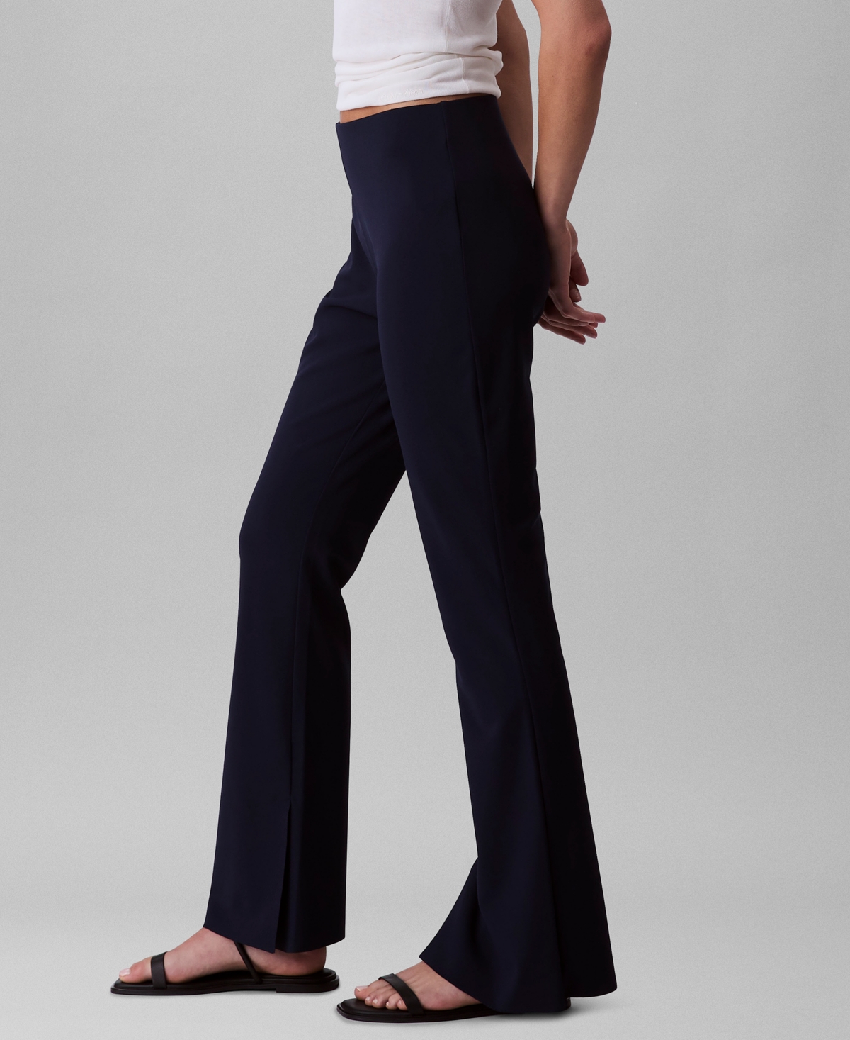 Calvin Klein Women's Stretch Crepe Pull-on Pants In Blue