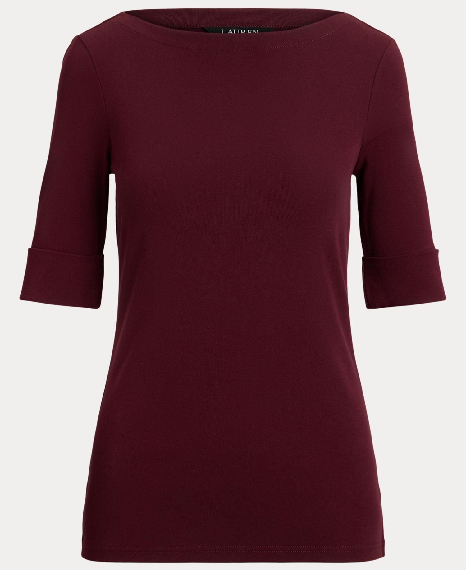 Stretch Cotton Boatneck T-Shirt