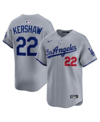 Nike - Men's Clayton Kershaw Gray Los Angeles Dodgers Road Limited Player Jersey