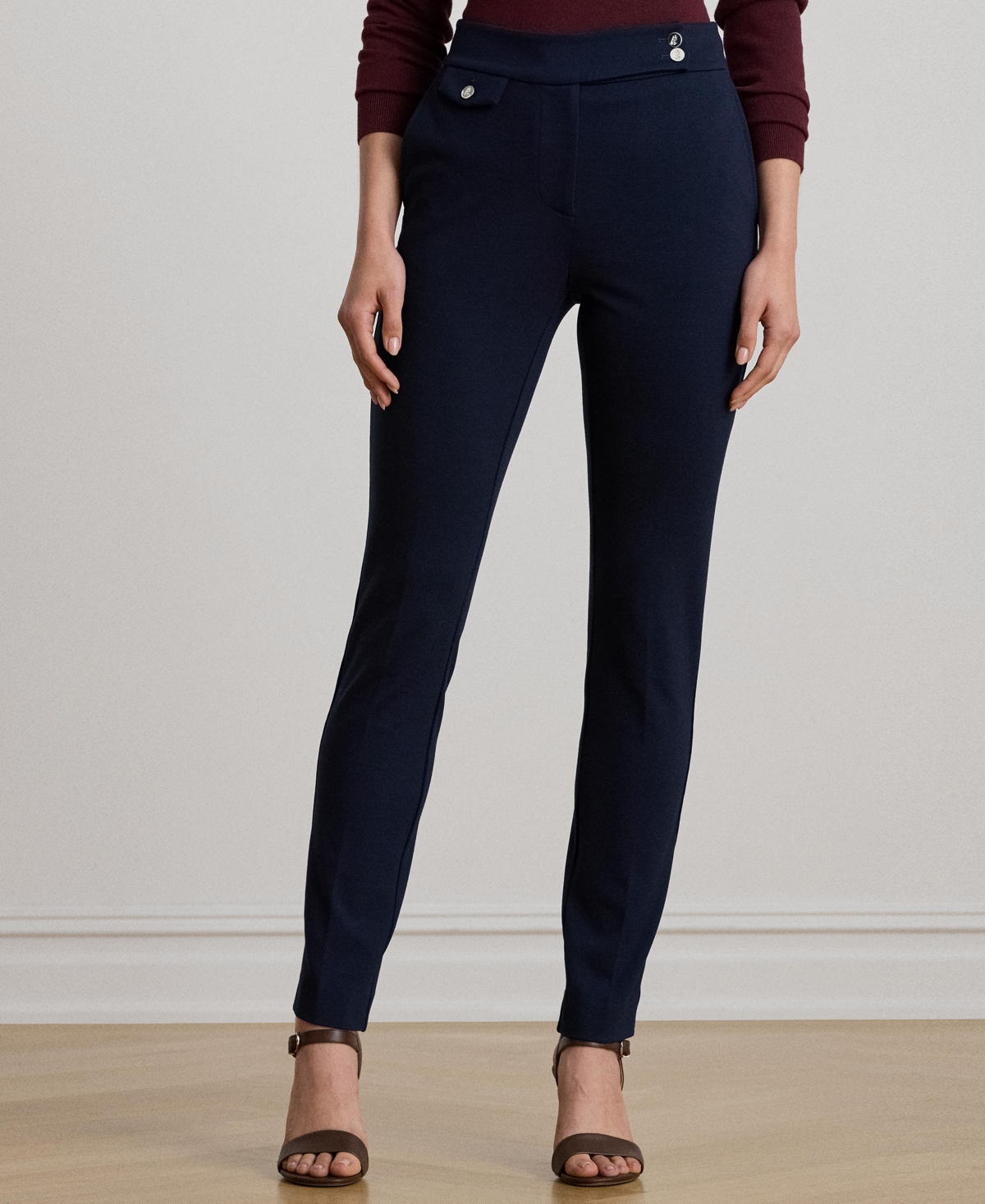 Ralph Lauren Womens Ponte Ankle Pant P Xs Xxl In Blue