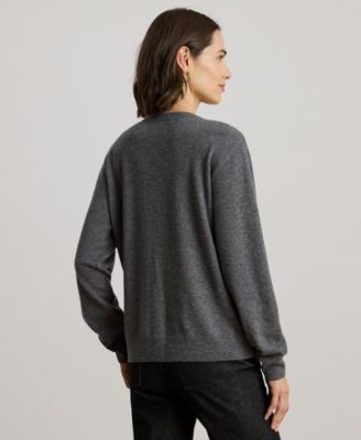 Women's Embroidered Cashmere Crewneck Sweater