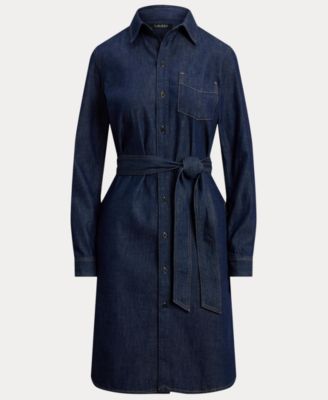 Women's Belted Denim Shirtdress