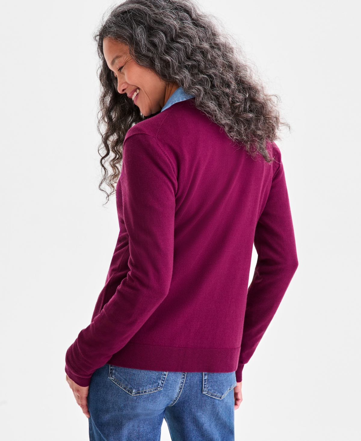 Style & Co Women's Button-down Long-sleeve Cardigan, Created For Macy's In Brown