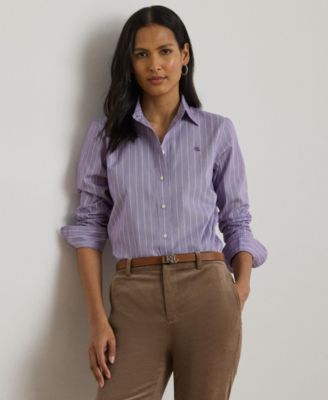 Lauren Ralph Lauren - Women's Classic-Fit Striped Broadcloth Shirt