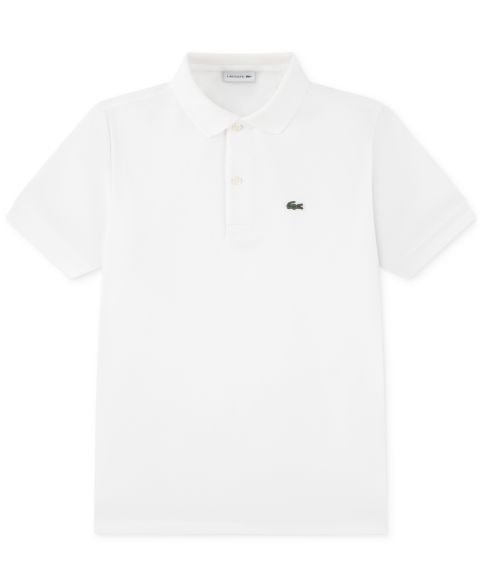 Поло Lacoste Cotton Petit Piqué Polo для мальчиков, цвет: Белый