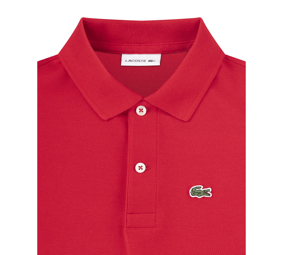 Lacoste Big Boys Cotton Petit Pique Polo Shirt In Red