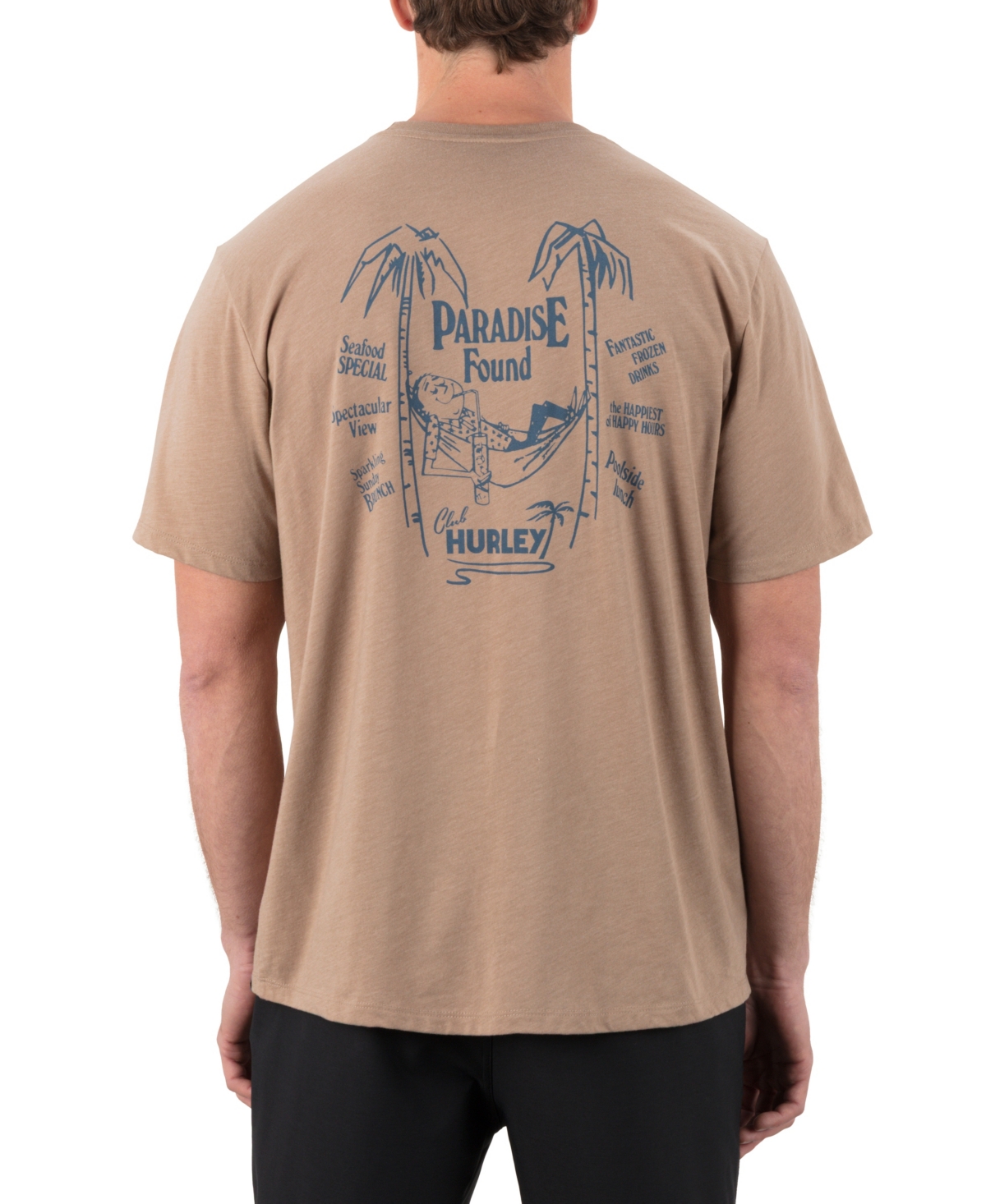 Men's Club Hurley Short Sleeve T-Shirt - Bristlecone heather