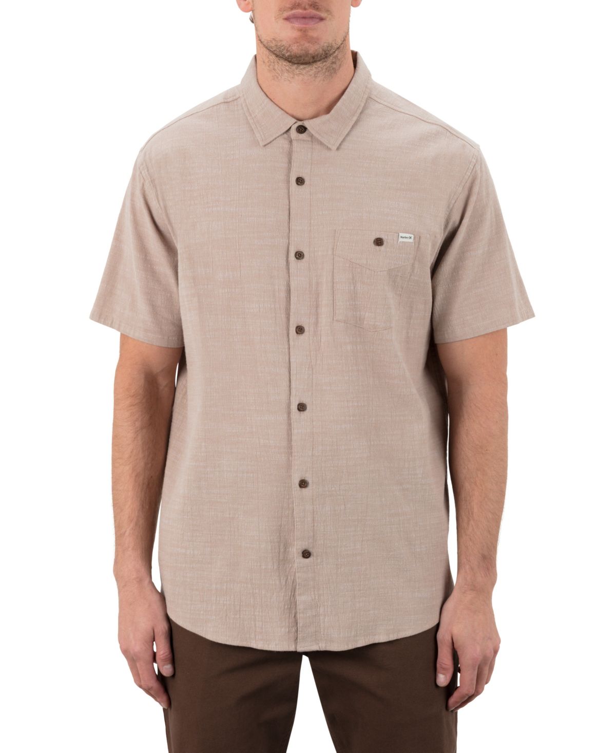 Мужская рубашка Slub с коротким рукавом