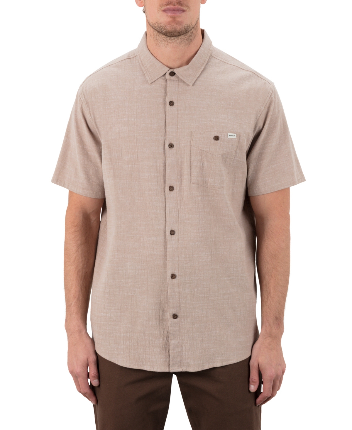Men's Slub Short Sleeve Shirt - Khaki