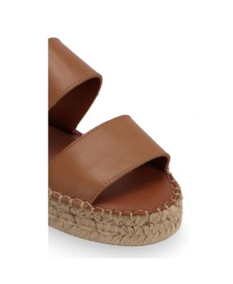 Women's Double Strap Leather Espadrilles