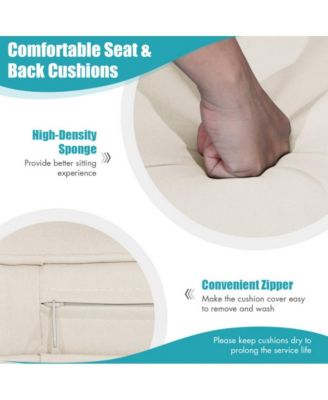 2-Person Patio PE Wicker Hanging Porch Swing Bench Chair Cushion 800 Pounds