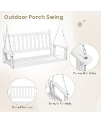 3-Person Wooden Outdoor Porch Swing with 800 lbs Weight Capacity
