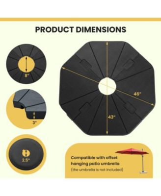 4-Piece Fillable Umbrella Base Stand for Garden Yard Poolside