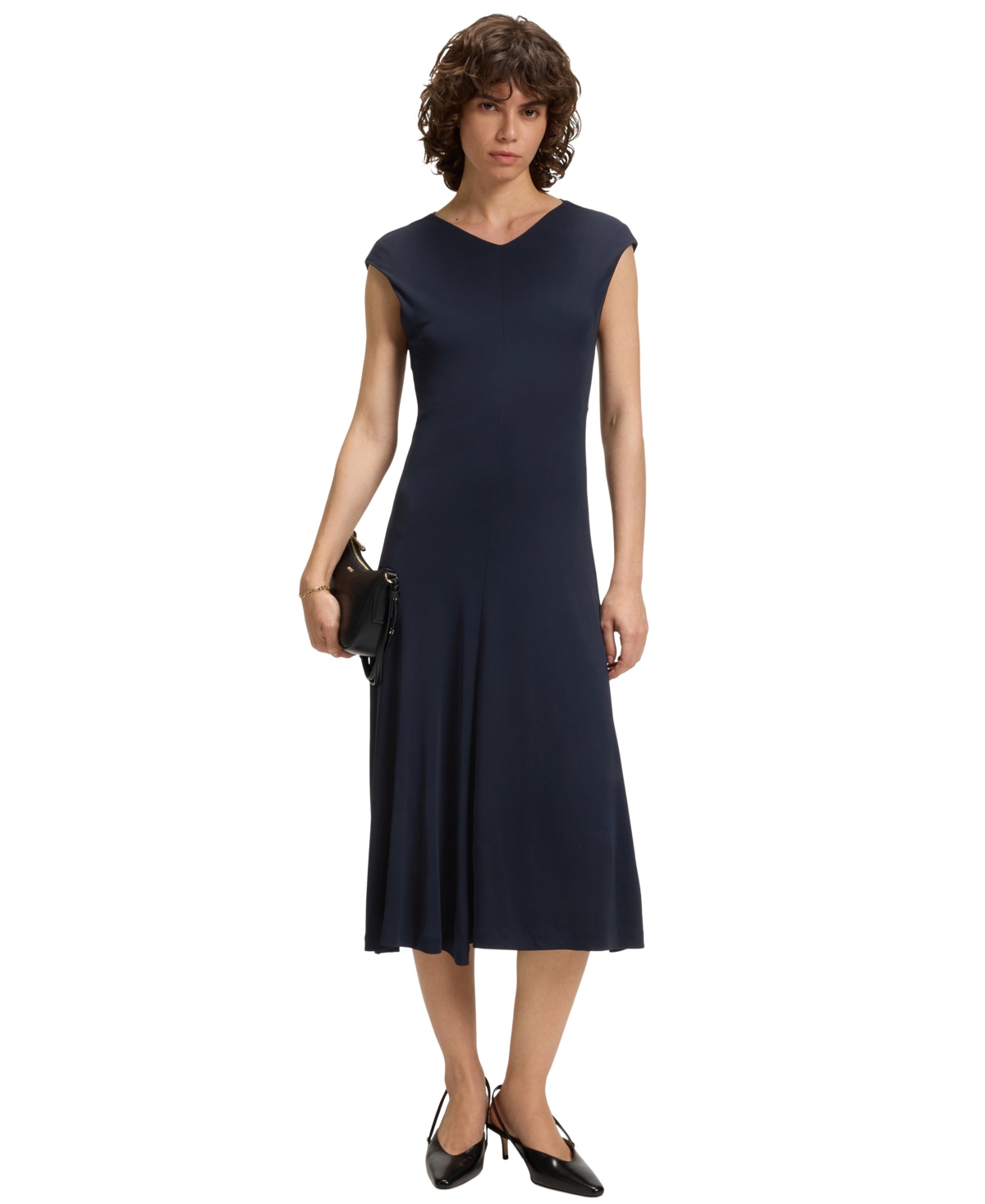 Boss by Hugo Boss Women's Matte Jersey Sleeveless Dress - Dark Blue