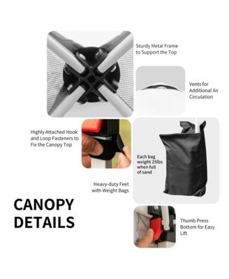 6.6x6.6 FT Pop up Canopy Tent Shelter Height Adjustable w/ Roller Bag