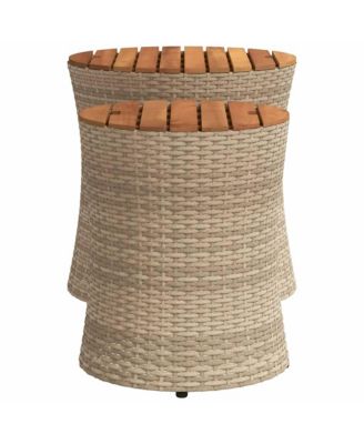 Garden Side Table Beige and brown