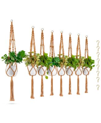 Macrame Plant Hanger - for Indoor & Outdoor Hanging - Cotton Rope, for Home, Patio, Garden