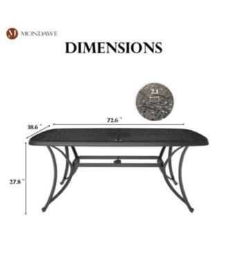 Rectangular Aluminum Outdoor Dining Table