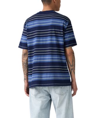 Men's Red Tab Vintage Short Sleeve Striped Crewneck T-Shirt