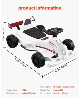 Electric Go Kart 6V Drift Go Cart for Kids Ages 2+ Strong Motor