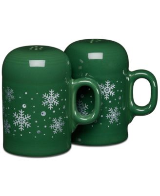 Fiesta - Jade Snowflakes Rangetop Large Salt And Pepper Shaker Set