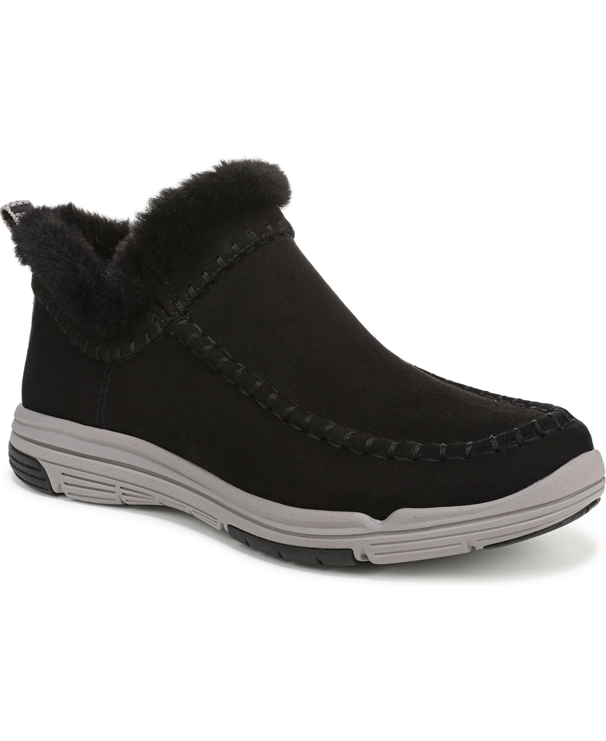 Ryka Rykä Arrow Faux Fur Trim Slip-on Bootie In Black