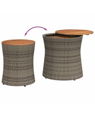 Garden Side Table Grey and brown PE rattan Large and Small