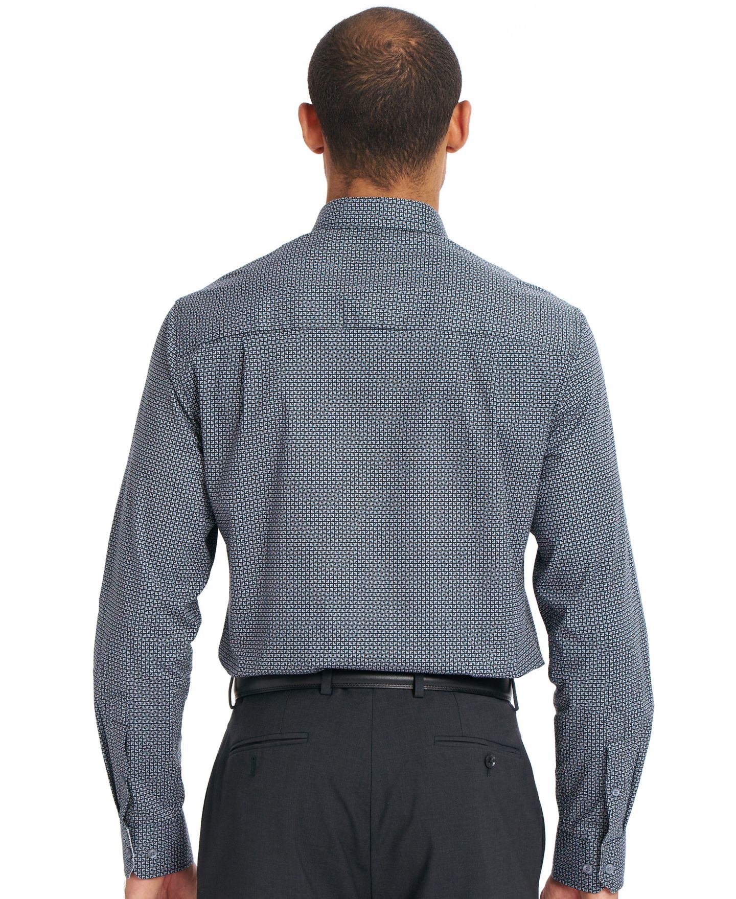 Мужская рубашка Nick Graham Corner Square Dress Shirt, цвет: Чёрный — фото 7