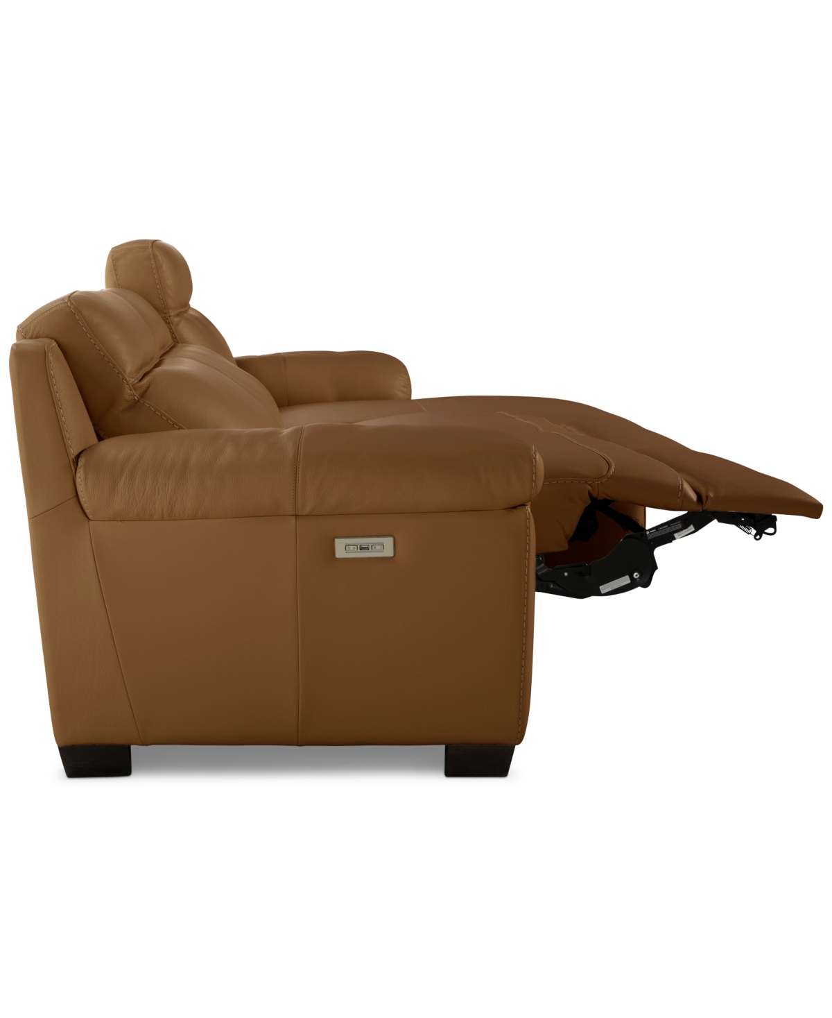 Macy's Julius Ii 3-pc. Leather Chaise Sectional With 2 Power Recliners,  Exclusive In Brown