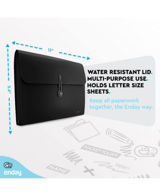 Accordion File Organizer Blue, 7 Pocket Expanding File and Cover Folder with Labels, Plastic Portable Desktop Letter A4 Paper, 1 Pc – by Enday