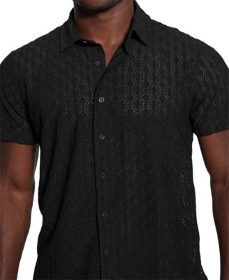 Men's Reeves Woven Short Sleeve Button-Up Shirt