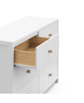 Teddi 6 Drawer Double Dresser (White)