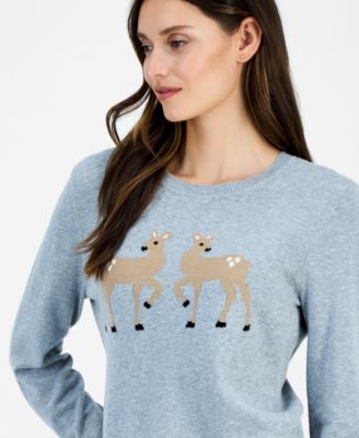 Women's Cotton Deer-Graphic Sweater 