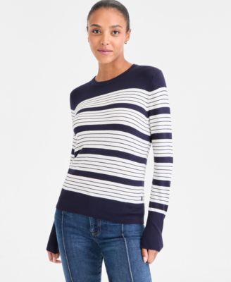 Nautica Jeans - Women's Mixed Stripe Crewneck Sweater