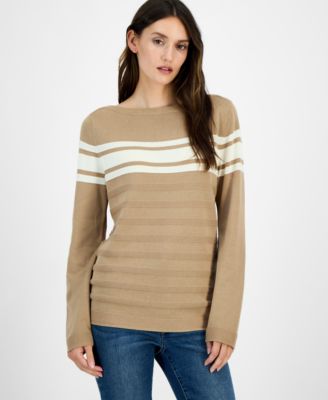 Nautica Jeans - Women's Cotton Boat-Neck Textured Sweater