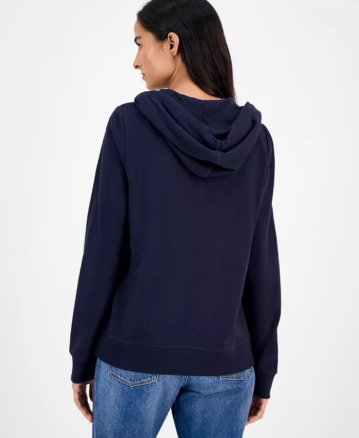Women's Solid Zip-Front Hoodie, Online Only - thumbnail 4