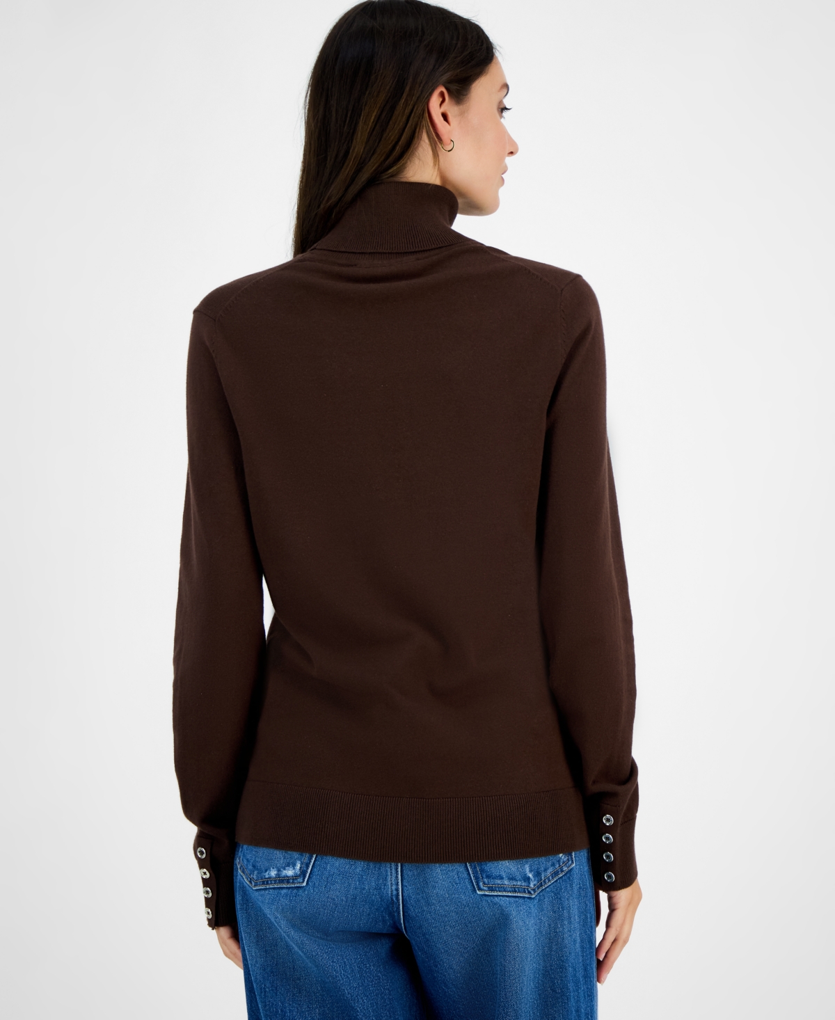 Tommy Hilfiger Women's Cotton Turtleneck Sweater In Animal Print