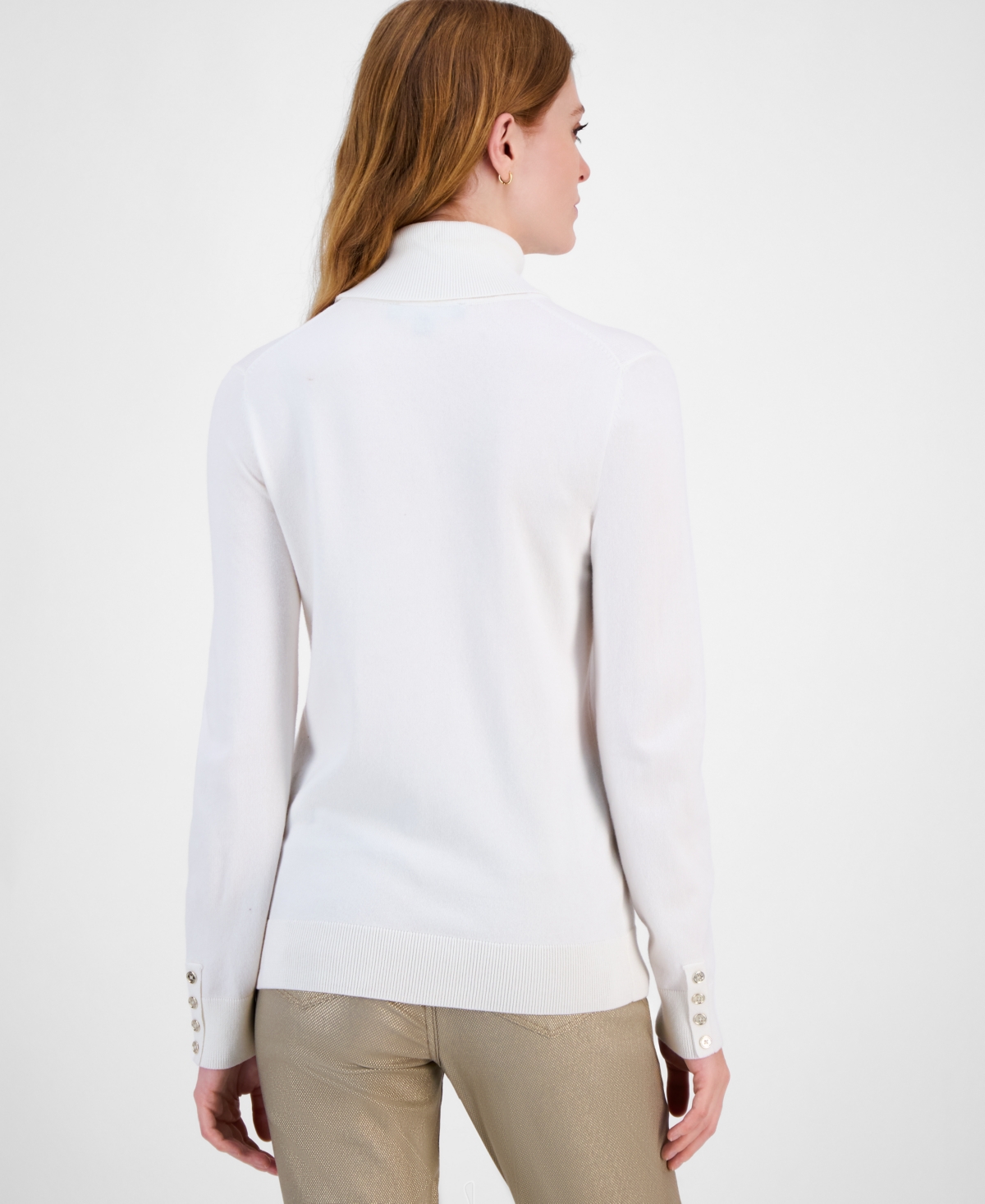 Tommy Hilfiger Women's Cotton Turtleneck Sweater In White