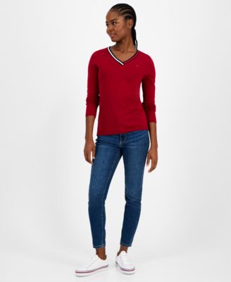 Women's Cotton V-Neck Sweater