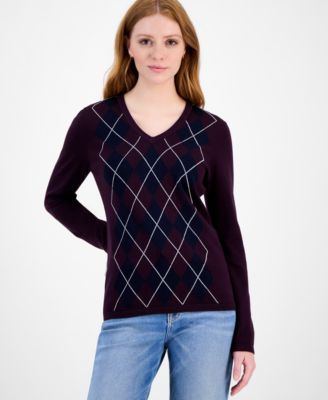 Tommy Hilfiger - Women's Cotton Arglye Ivy Sweater