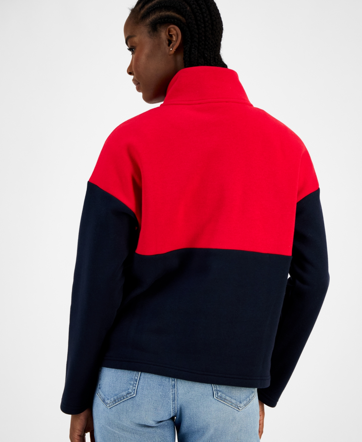 Tommy Hilfiger Women's Colorblock Quarter Zip Sweatshirt In Multi