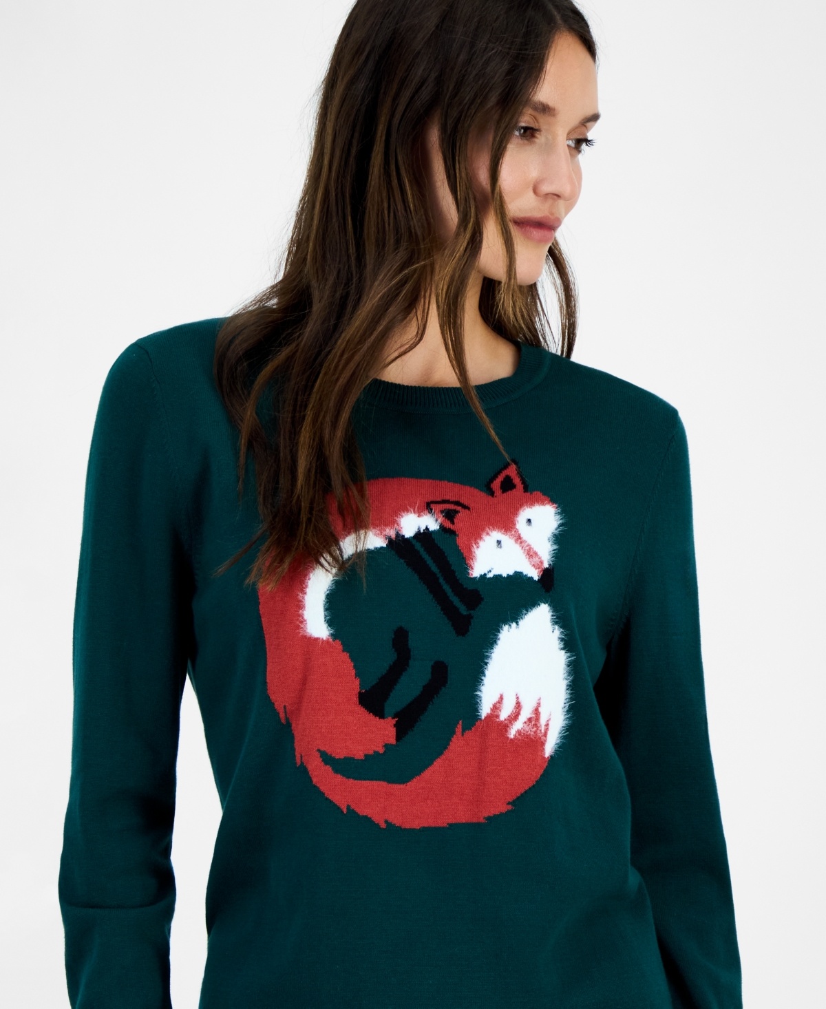Tommy Hilfiger Women's Cotton Winter Fox Crewneck Sweater