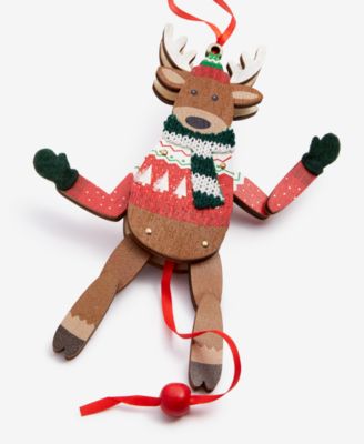 Christmas Cheer Wood Deer Ornament, Macy's Exclusive