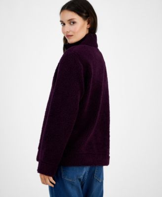Women's Quarter-Zip Faux-Sherpa Jacket