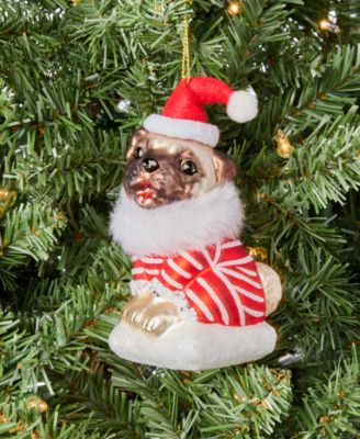 Pets Santa Pug Ornament, Macy's Exclusive