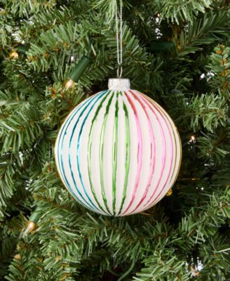 Pastel Shine Rainbow Textured Ball Ornament, Macy's Exclusive