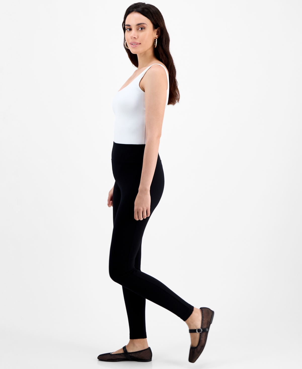 Inc International Concepts Petite High-rise Pull-on Leggings, Macy's Exclusive In Black
