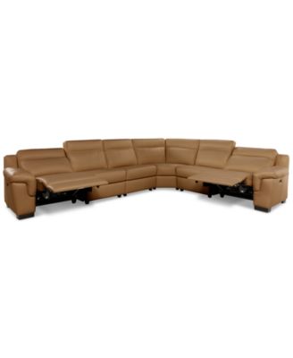 Julius II 6-Pc. Leather L Sectional with 2 Power Recliners, Macy's Exclusive